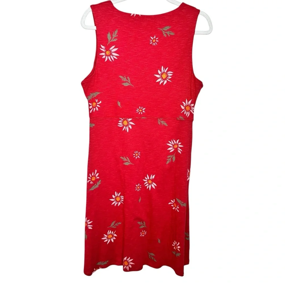 NEW Toad & Co Rosemarie Sleeveless Dress Red Daisy Floral Print Large - Picture 3 of 10